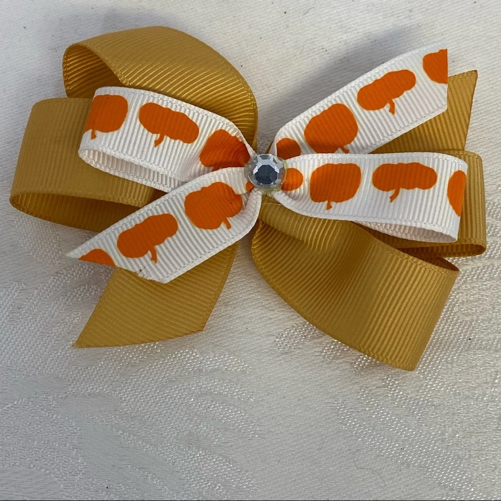 Fall Harvest Halloween hair clips handmade